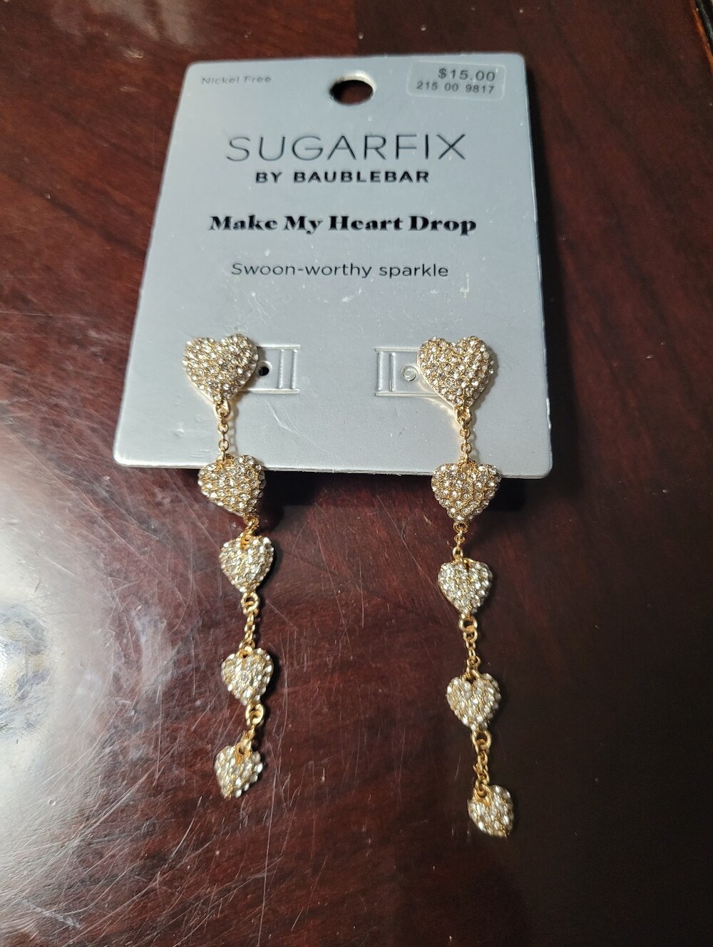 Sugarfix  by BaubleBar Make My Heart Drop linear earrings